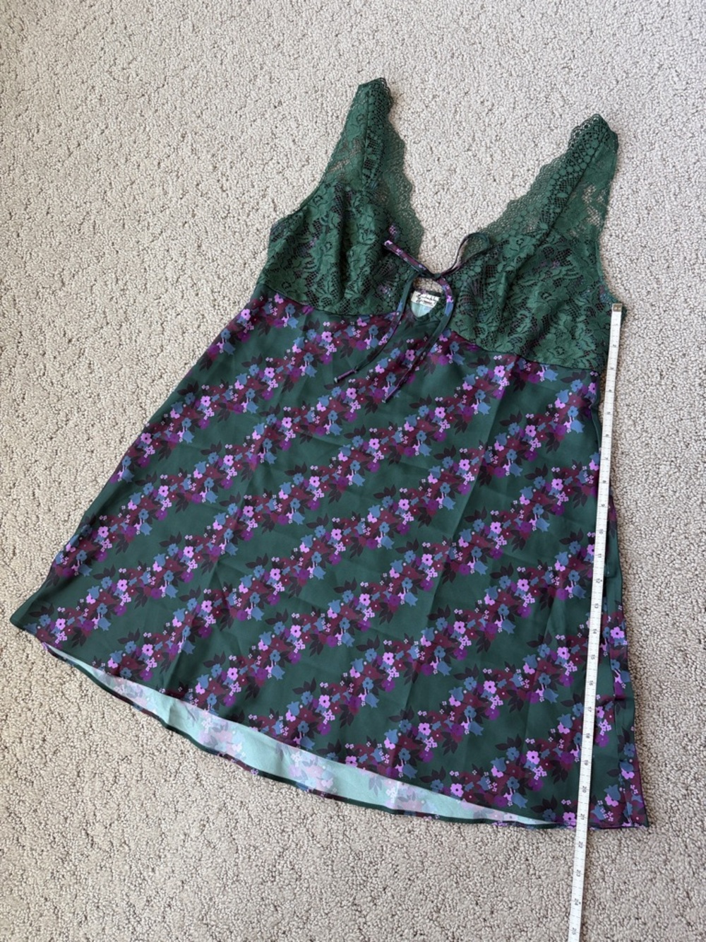 Free People Green Lace Floral Mini Dress - Picture 6 of 12